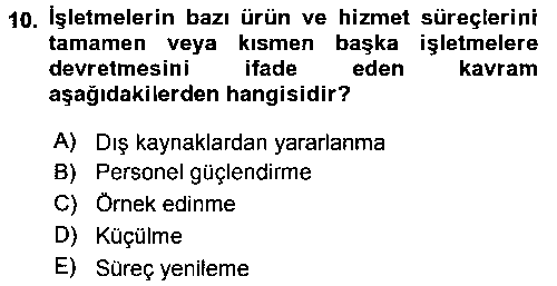 EVI114U Verimlilik Yönetimi çıkmış sınav sorusu 2