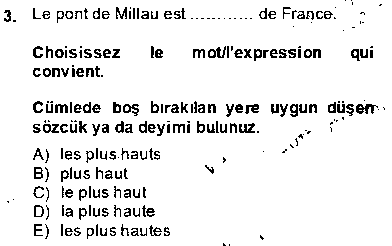 FRA401U Fransızca 3 çıkmış sınav sorusu 3