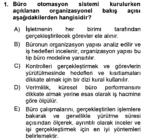 BYA104U Modern Büro Yönetimi çıkmış sınav sorusu 1