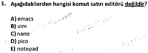 BY1001 İşletim Sistemleri çıkmış sınav sorusu 1