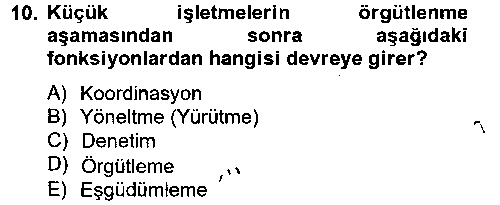 ISY204U Küçük İşletme Yönetimi çıkmış sınav sorusu 2