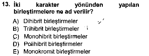 LBV105U Temel Veteriner Genetik çıkmış sınav sorusu 3