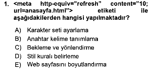 WTK207U Web Tabanlı Kodlama çıkmış sınav sorusu 1