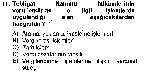HUK214U Vergi Usul Hukuku çıkmış sınav sorusu 3