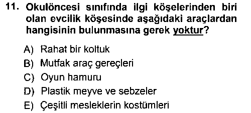 OKO305U Okulöncesinde Yaratıcılık çıkmış sınav sorusu 3