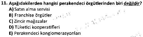 ETP2004 Pazarlama Yönetimi çıkmış sınav sorusu 3