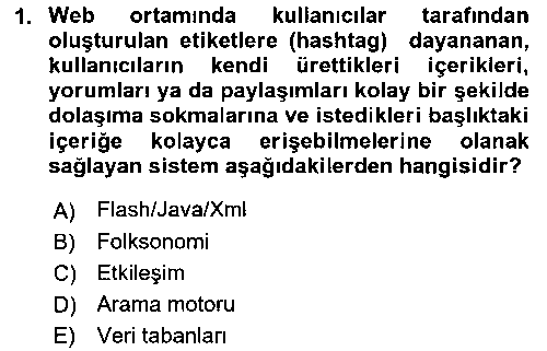 SMY105U Dijital Medya ve Tüketici çıkmış sınav sorusu 1