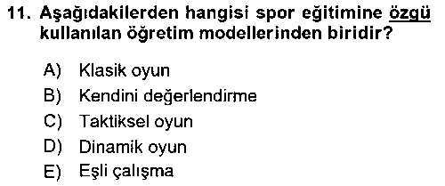 SYT107U Spor Eğitimi çıkmış sınav sorusu 3