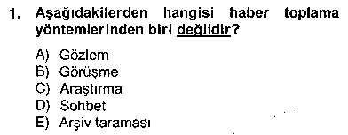 MEI102U Haber Toplama Teknikleri çıkmış sınav sorusu 1
