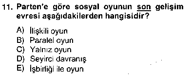 OKO202U Çocukta Oyun Gelişimi çıkmış sınav sorusu 3