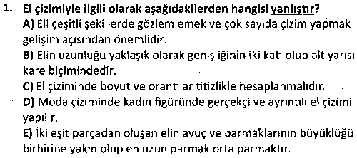 TMT2004 Moda İllüstrasyonu çıkmış sınav sorusu 1