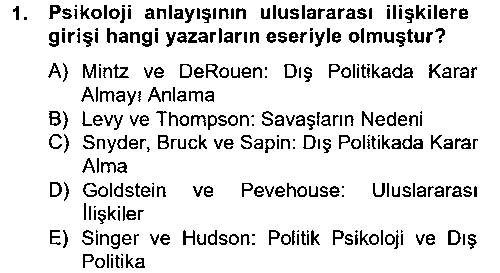ULI304U Diş Politika Analizi çıkmış sınav sorusu 1