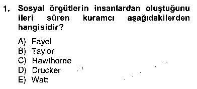 PMY204U Organizasyonlarda Davranış çıkmış sınav sorusu 1