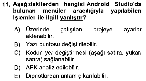 BIL209U Mobil Uygulama Geliştirme çıkmış sınav sorusu 3