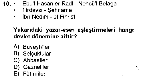 TAR104U İslam Tarihi ve Medeniyeti 2 çıkmış sınav sorusu 2