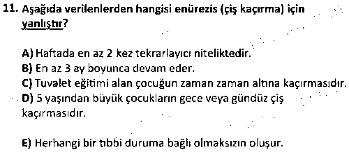 CGE2001 Çocuk Psikolojisi ve Ruh Sağlığı çıkmış sınav sorusu 3