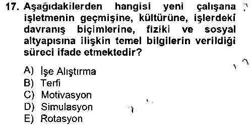ISL402U İnsan Kaynakları Yönetimi çıkmış sınav sorusu 3
