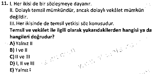 ADL2001 Avukatlık ve Noterlik Hukuku Bilgisi çıkmış sınav sorusu 3