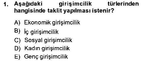 ISL293U Girişimcilik ve İş Kurma çıkmış sınav sorusu 1