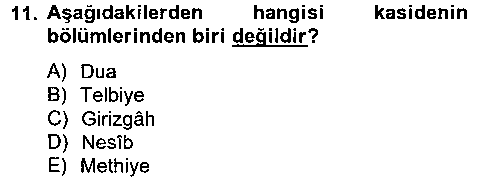 Türk İslam Edebiyatı çıkmış sınav sorusu 3
