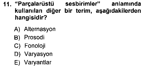 TDE101U Türkçe Ses Bilgisi çıkmış sınav sorusu 2
