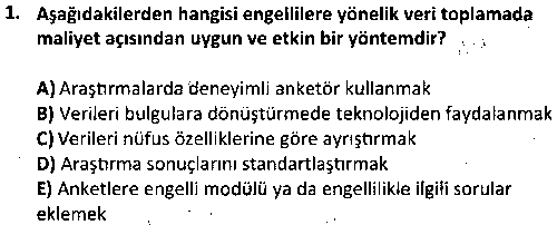 SOH3005 Engellilik ve Sosyal Hizmet çıkmış sınav sorusu 1