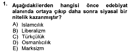 EDB403U Cumhuriyet Dönemi Türk Şiiri çıkmış sınav sorusu 1
