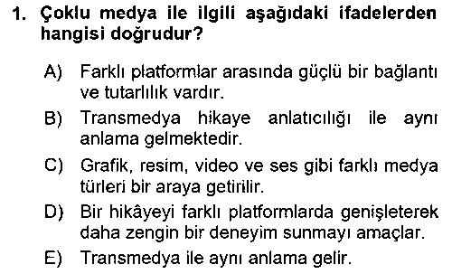 GIT406U Tasarımda Sıralı Anlatım ve Öykülendirme çıkmış sınav sorusu 1