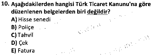DT1002 Dış Ticaret Belgeleri çıkmış sınav sorusu 2