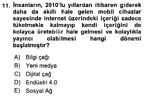 GIT108U Dijital Kültür çıkmış sınav sorusu 3