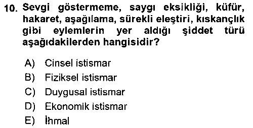 SHZ306U Aile Ve Çocukla Sosyal Hizmet çıkmış sınav sorusu 2