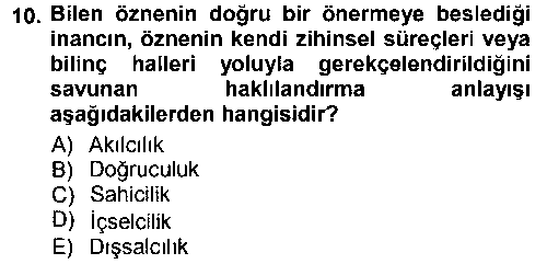 FEL207U Felsefe çıkmış sınav sorusu 2