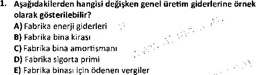 MVU2003 Maliyet Muhasebesi 1 çıkmış sınav sorusu 1