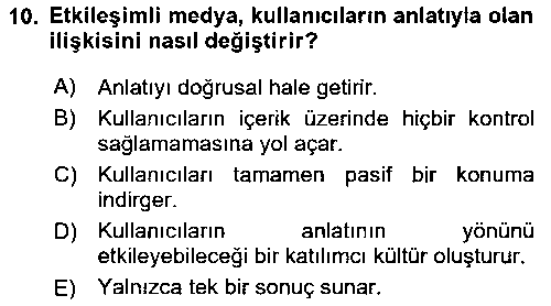 GIT406U Tasarımda Sıralı Anlatım ve Öykülendirme çıkmış sınav sorusu 2