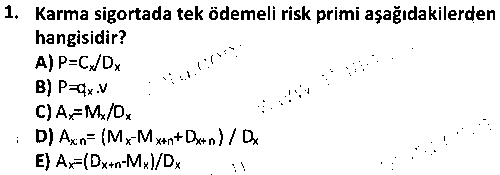 BS2011 Risk Yönetimi çıkmış sınav sorusu 1