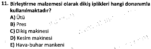 TMT1005 Tekstil Malzeme Bilgisi çıkmış sınav sorusu 3