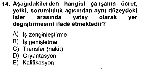 ISL402U İnsan Kaynakları Yönetimi çıkmış sınav sorusu 2
