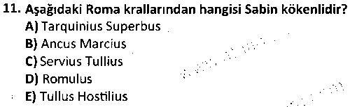 TAR2007 Eskiçağ Avrupa Tarihi çıkmış sınav sorusu 3
