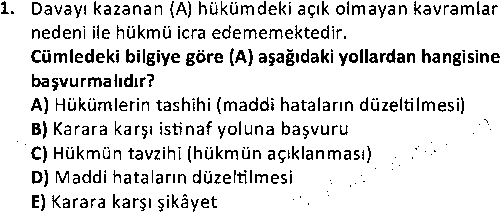 ADL2009 Medeni Usul Hukuku çıkmış sınav sorusu 1