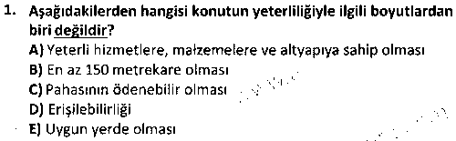 EY2003 Şehircilik çıkmış sınav sorusu 1
