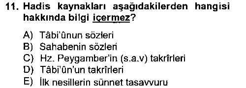 Hadis çıkmış sınav sorusu 2