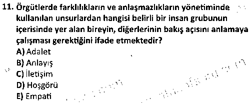ADY2005 Yönetim ve Organizasyon çıkmış sınav sorusu 3