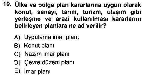 KYT301U Kentleşme ve Konut Politikaları çıkmış sınav sorusu 2