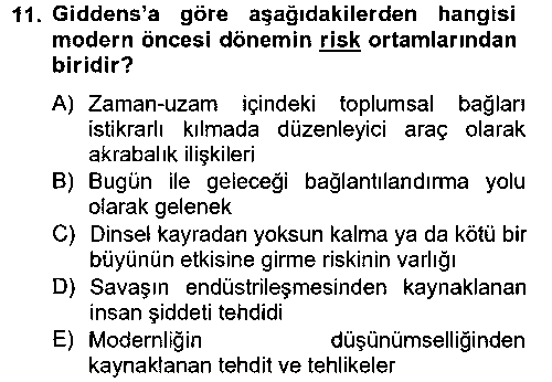 SOS302U Sosyolojide Yakın Dönem Gelişmeler çıkmış sınav sorusu 3