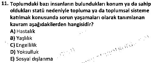 SOH3013 Yoksulluk ve Sosyal Hizmet çıkmış sınav sorusu 3