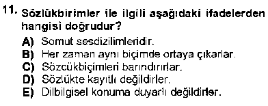 TDE305U Genel Dilbilim 1 çıkmış sınav sorusu 3