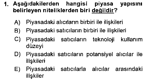 IKT307U Sanayi Ekonomisi çıkmış sınav sorusu 1