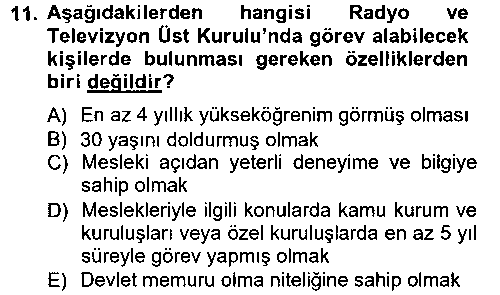 HUK213U Medya Hukuku çıkmış sınav sorusu 2