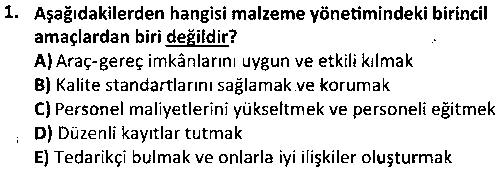 LOJ2002 Depolama ve Envanter Yönetimi çıkmış sınav sorusu 1
