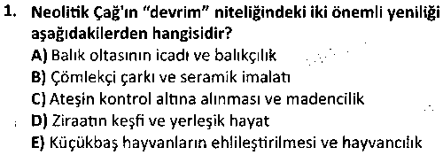 TAR1007 Eskiçağ Anadolu Tarihi çıkmış sınav sorusu 1